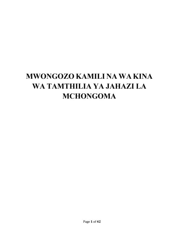 Page 1 – Mwongozo Wa Tamthilia Ya Jahazi La Mchongoma – Kenyaplex