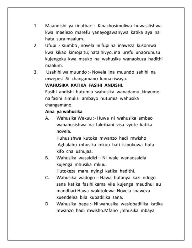 Page 2 – Mwongozo wa Novela ya Mshale wa Matumaini – Kenyaplex