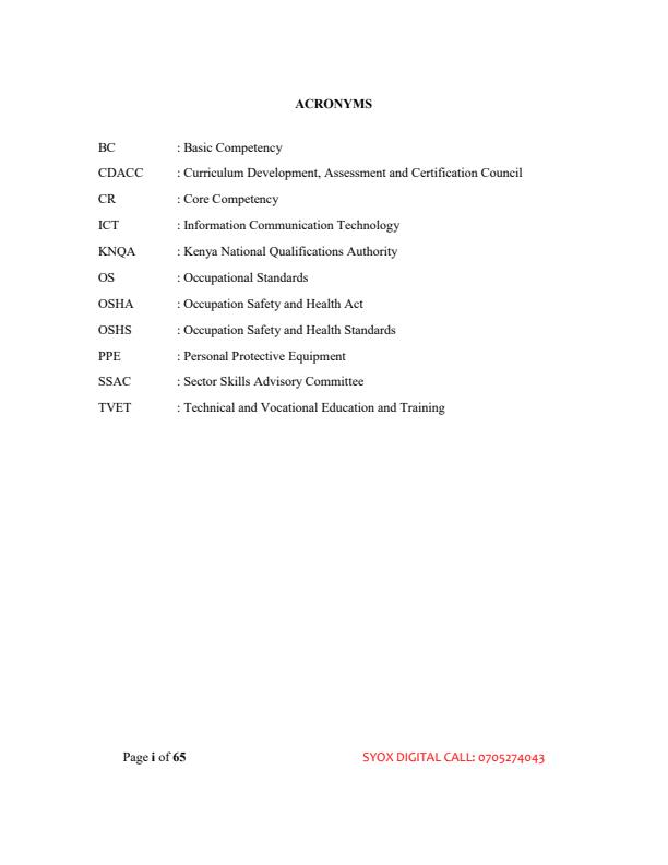 Page 2 – National Occupational Standards For ICT Assistant Level 4 Notes – Kenyaplex