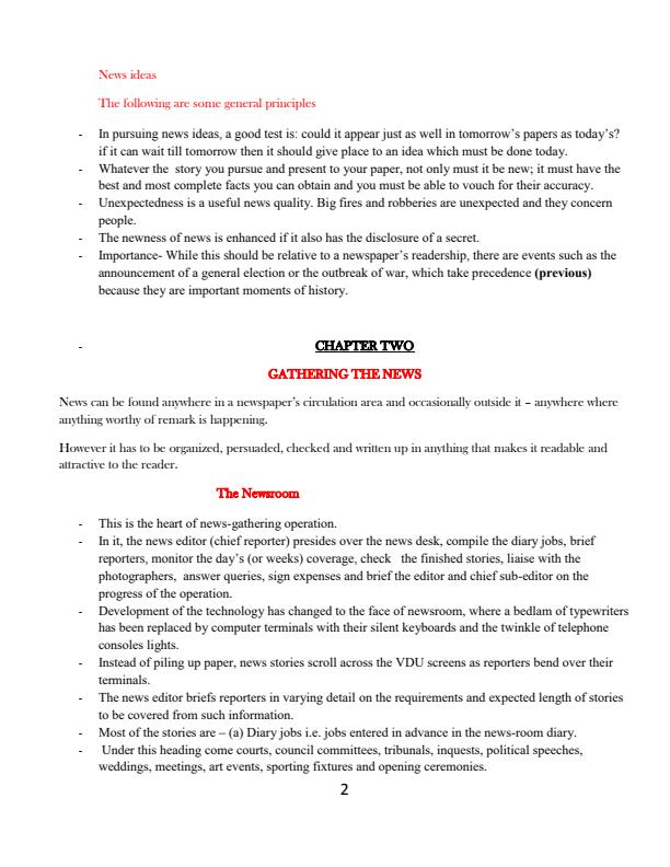 Page 2 – Newspaper Reporting Notes – Kenyaplex