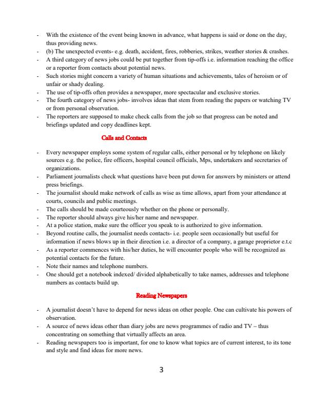 Page 3 – Newspaper Reporting Notes – Kenyaplex