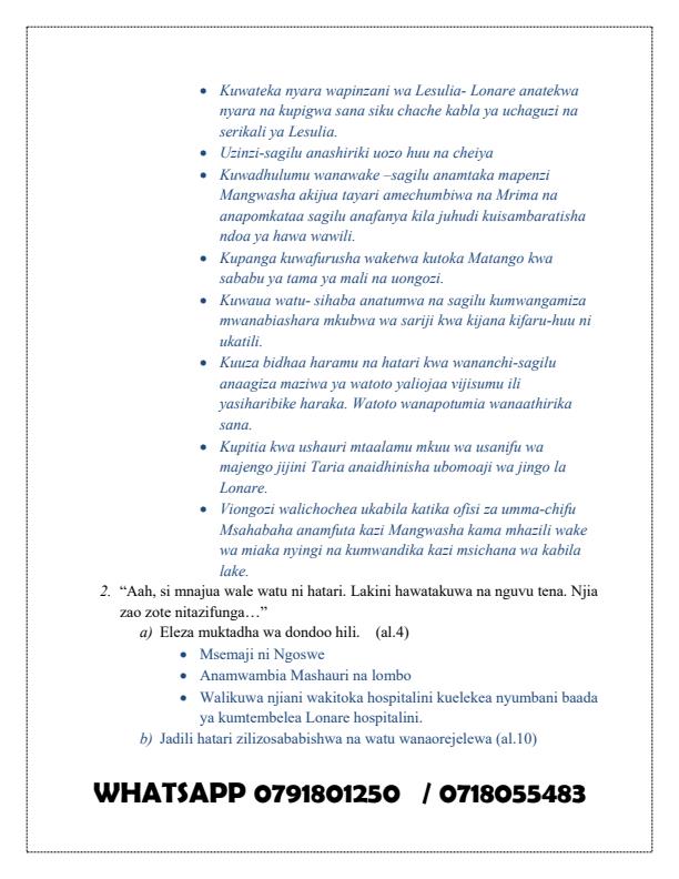 Page 2 – Nguu za Jadi Dondoo na Majibu – Kenyaplex