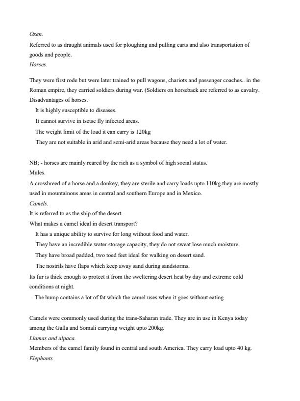 Page 2 – Notes on Development of Transport and Communication: Form 2 History and Government – Kenyaplex