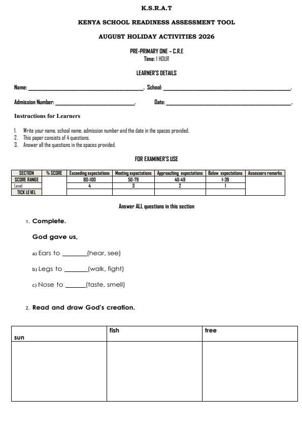 Page 1 – PP1 CRE August 2026 Holiday Assignment – Kenyaplex