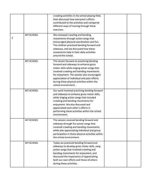 Page 2 – PP1 Creative Activities Records of work Term 3 - KLB  – Kenyaplex