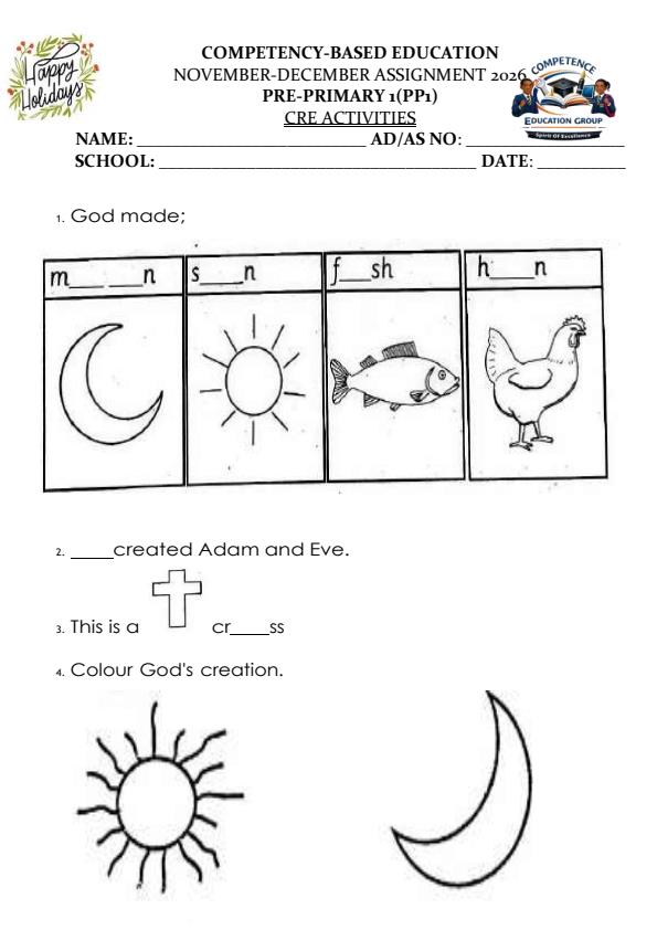 Page 2 – PP1 December 2026 Holiday Assignment -  Full Set – Kenyaplex
