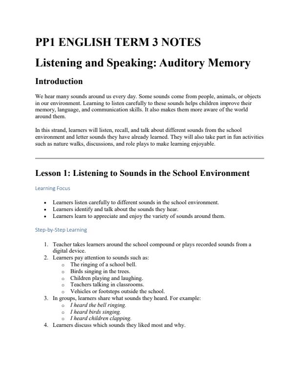 Page 1 – PP1 English Notes Term 3 – Kenyaplex