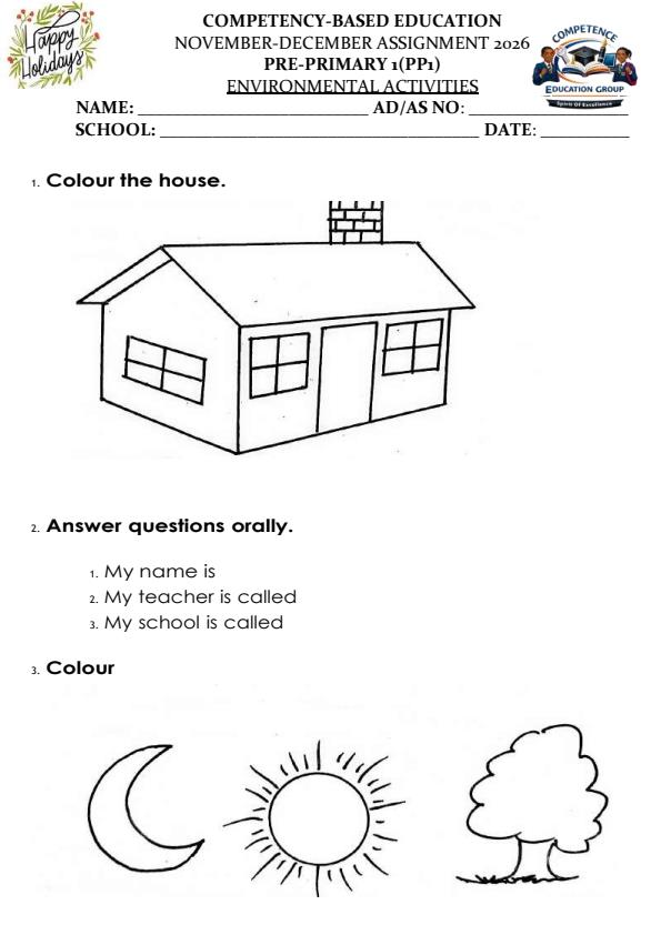 Page 1 – PP1 Environmental Activities December 2026 Holiday Assignment – Kenyaplex