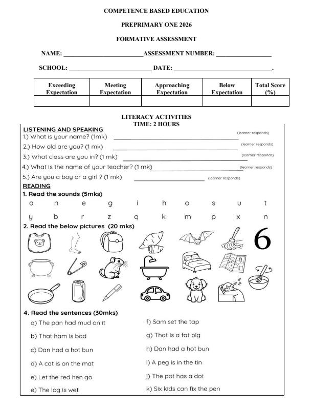 Page 1 – PP1 Literacy Activities April 2026 Holiday Assignment – Kenyaplex