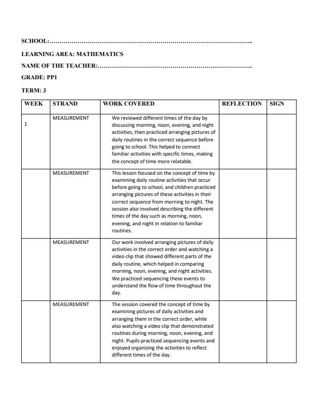Page 1 – PP1 Mathematics Records of Work TERM 3 - Longhorn – Kenyaplex