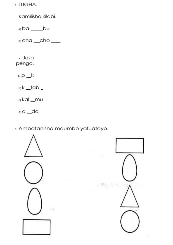 Page 2 – PP1 Shughuli za Kiswahili December 2026 Holiday Assignment – Kenyaplex