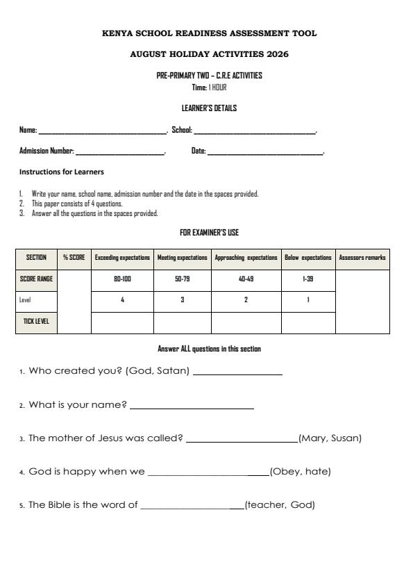 Page 2 – PP2 August 2026 Holiday Assignment - Full Set – Kenyaplex