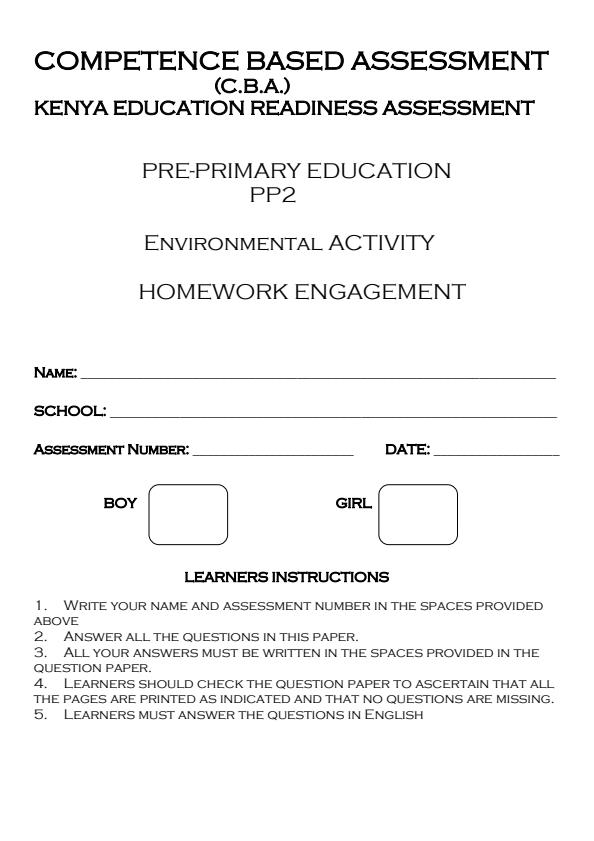 Page 1 – PP2 Environmental Activities August 2024 Holiday Assignment – Kenyaplex