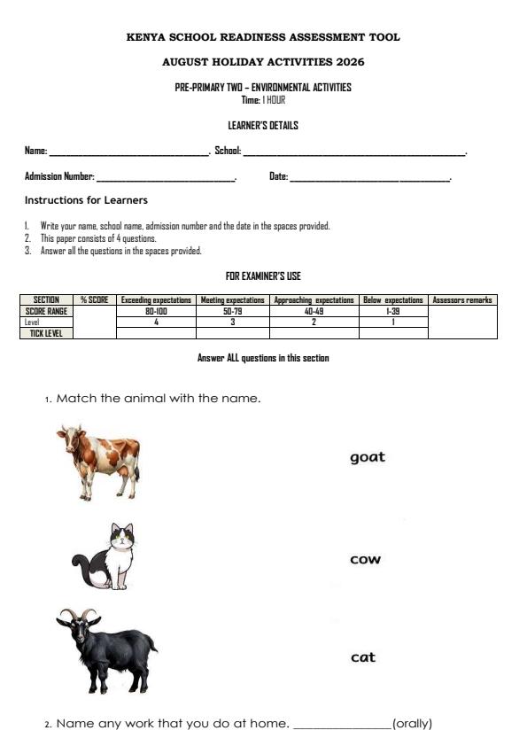 Page 1 – PP2 Environmental Activities August 2026 Holiday Assignment – Kenyaplex