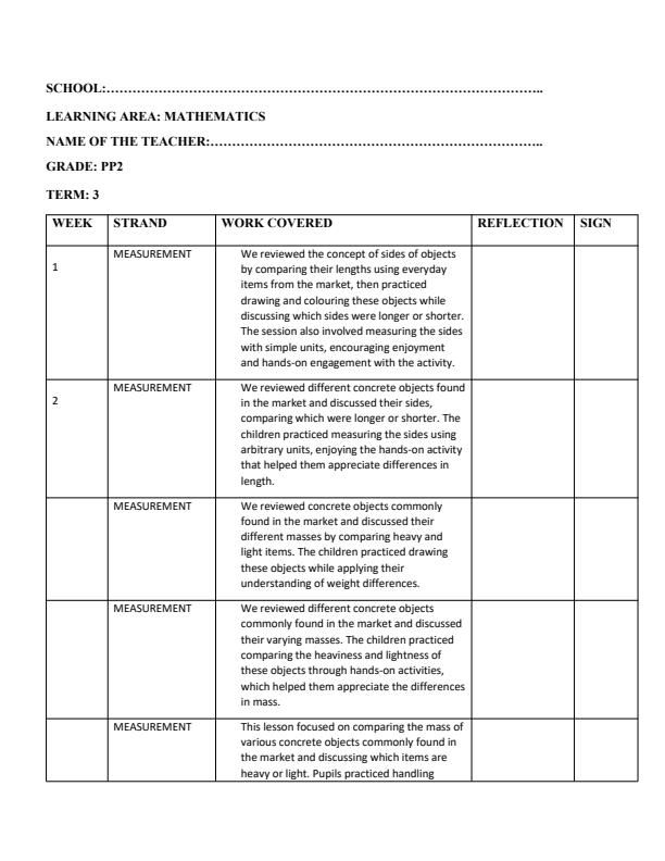 Page 1 – PP2 Mathematics Records of Work Term 3 - Longhorn – Kenyaplex
