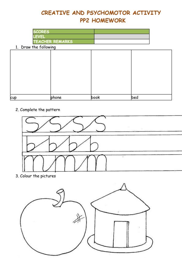 Page 1 – PP2 Psychomotor and Creative Activities December 2024 Holiday Assignment – Kenyaplex