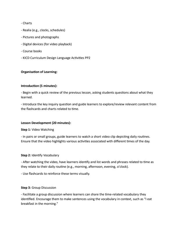 Page 2 – PP2 Rationalized Language Activities Lesson Plans Term 3 – Kenyaplex