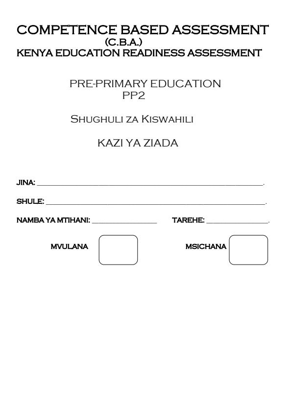 Page 1 – PP2 Shughuli za Kiswahili August 2024 Holiday Assignment – Kenyaplex