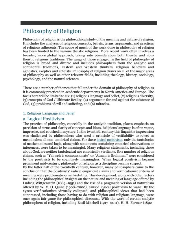 Page 1 – Philosophy of Religion Notes – Kenyaplex