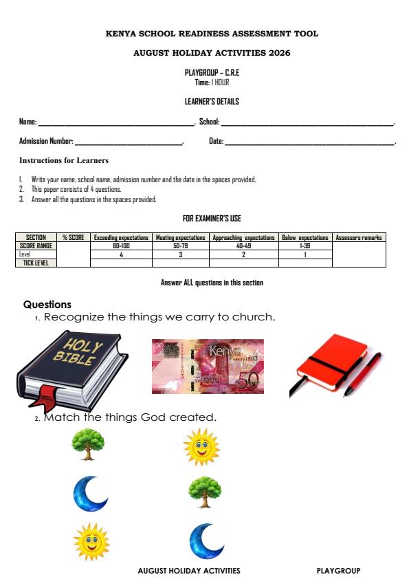 Page 1 – Playgroup CRE August 2026 Holiday Assignment – Kenyaplex
