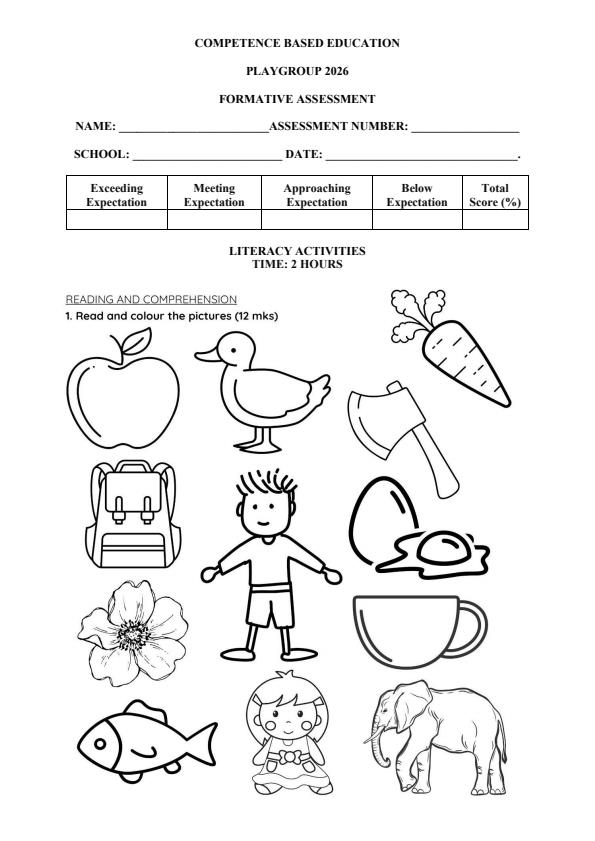 Page 1 – Playgroup Literacy Activities April 2026 Holiday Assignment – Kenyaplex