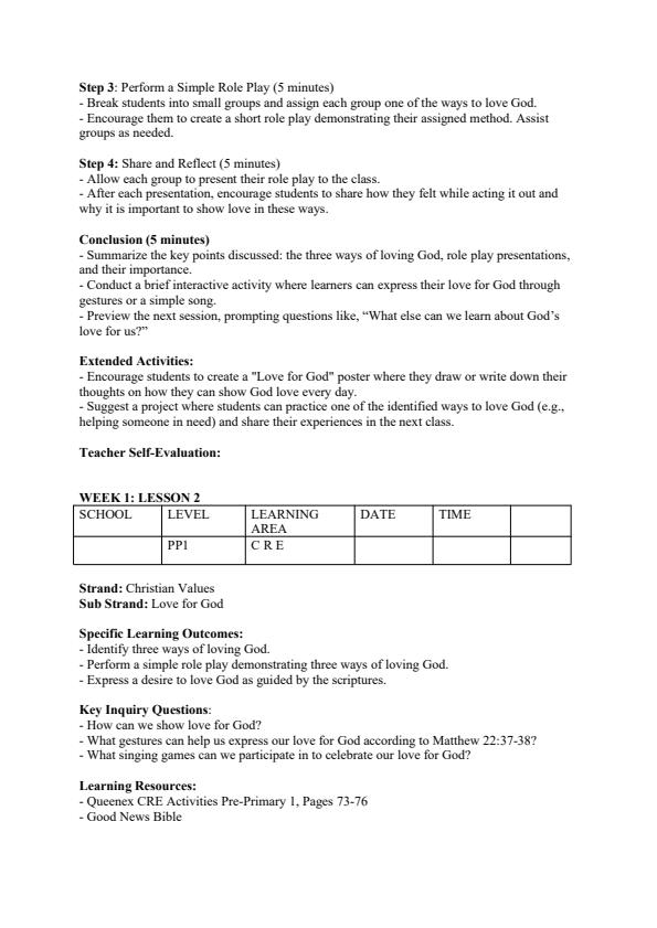 Page 2 – Pp1 CRE Lesson Plans Term 3 - Queenex – Kenyaplex
