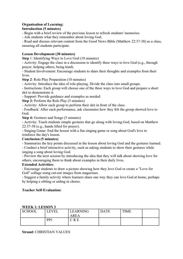 Page 3 – Pp1 CRE Lesson Plans Term 3 - Queenex – Kenyaplex