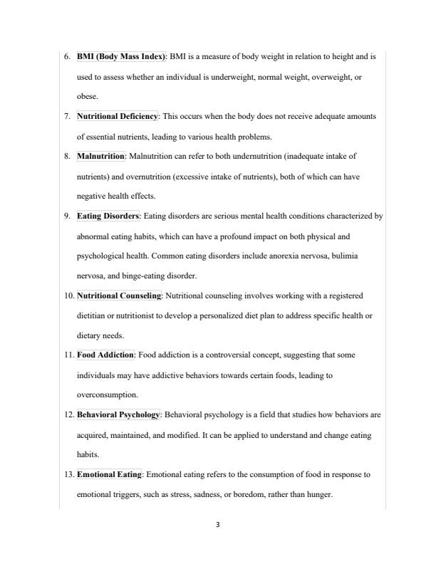 Page 3 – Principles of Nutrition and Behaviour Notes – Kenyaplex
