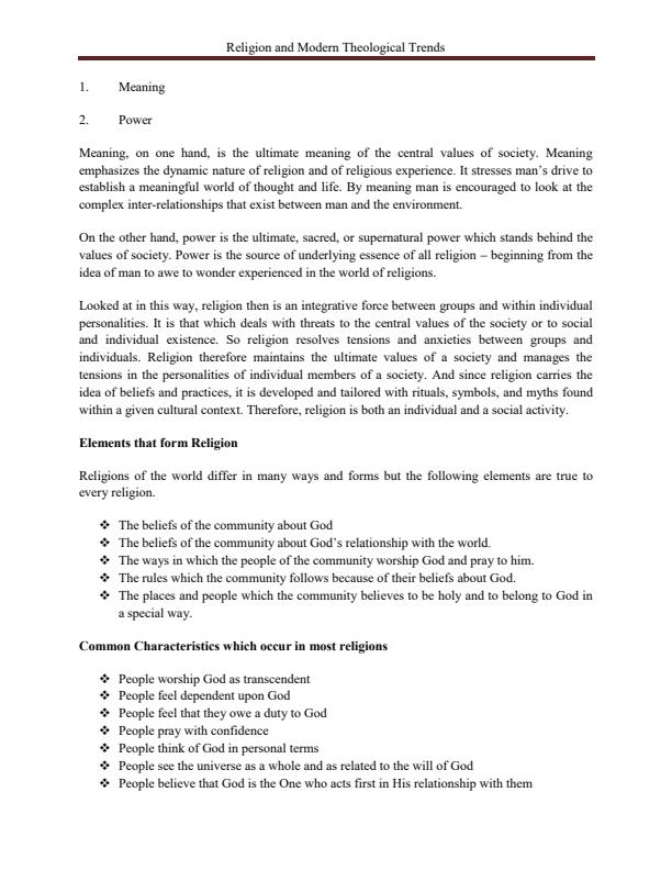 Page 2 – Religion and Modern Theological Trends Notes – Kenyaplex