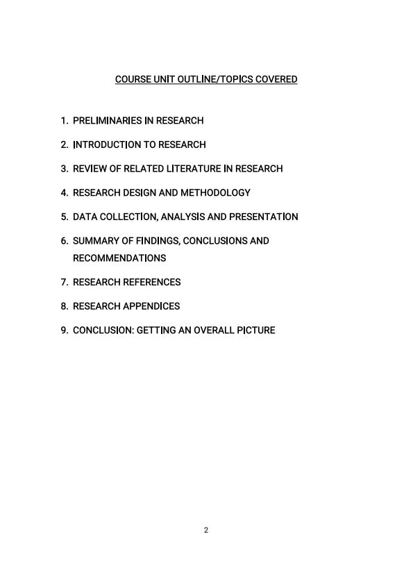 Page 2 – Research Methods Notes for Diploma in Supply Chain Management Module III – Kenyaplex