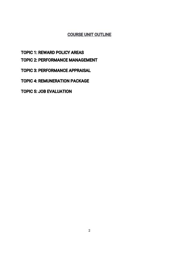 Page 2 – Reward Management Notes For Diploma in Human Resource Management Module III – Kenyaplex