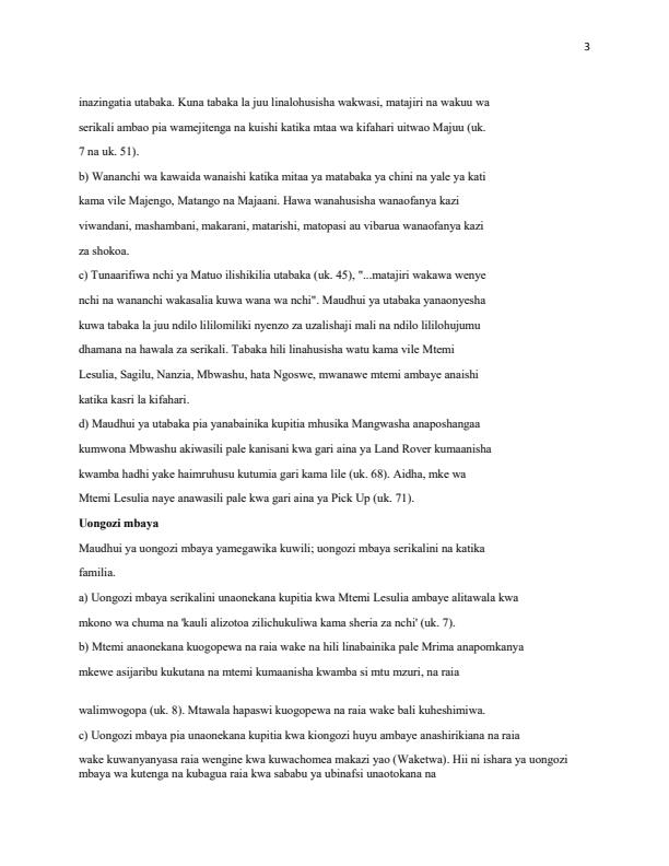 Page 2 – Riwaya ya Nguu Za Jadi: Ufaafu wa Anwani, Maudhui, Sifa na Umuhimu a Wahusika, Mbinu Za Uandishi na Lugha – Kenyaplex