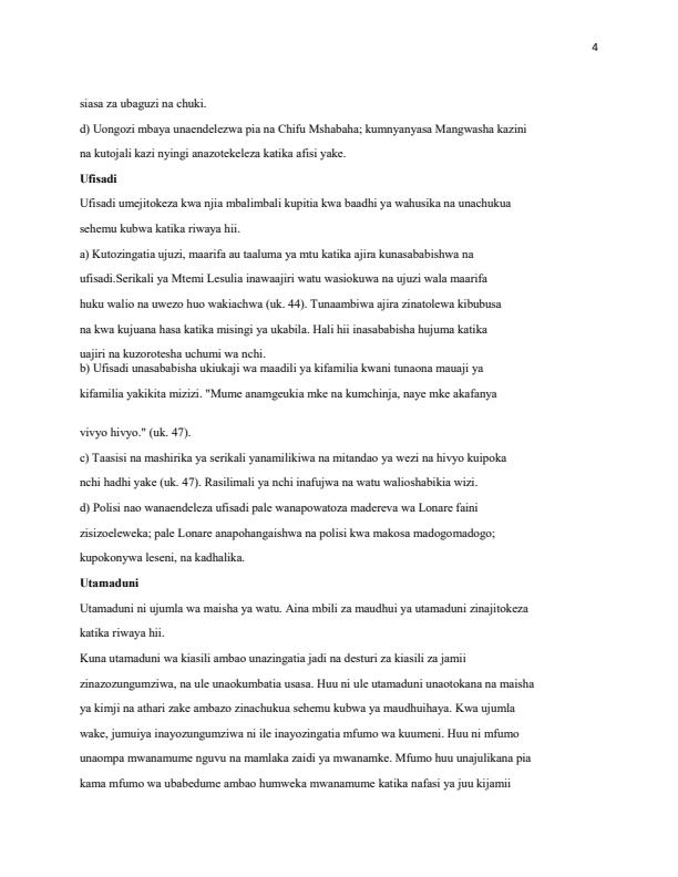 Page 3 – Riwaya ya Nguu Za Jadi: Ufaafu wa Anwani, Maudhui, Sifa na Umuhimu a Wahusika, Mbinu Za Uandishi na Lugha – Kenyaplex