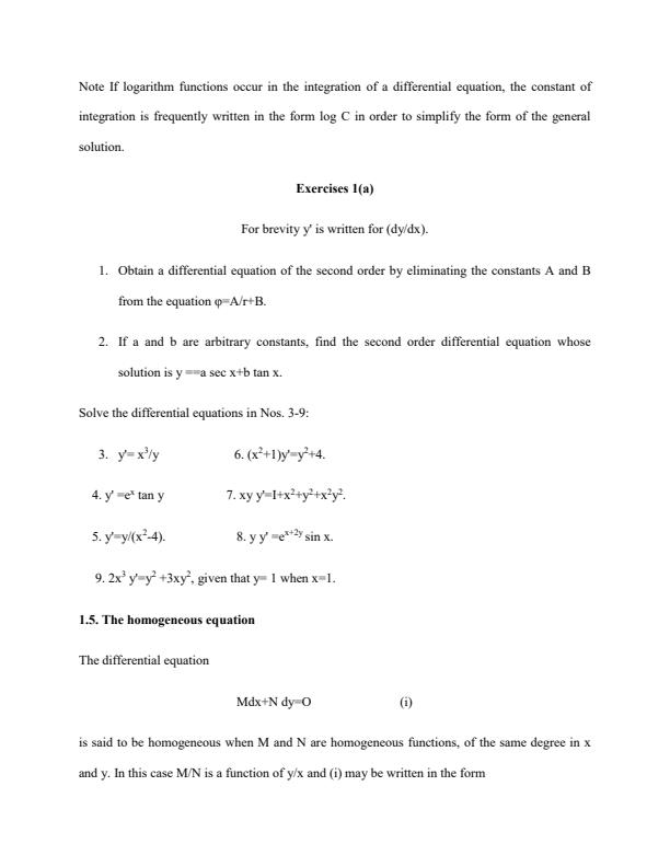 Page 5 – SMA 335: Ordinary Differential Equation I Notes – Kenyaplex