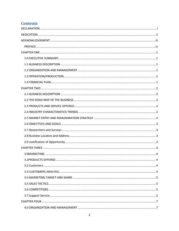 Page 2 – Sample Bakery Business Plan in Kenya – Kenyaplex