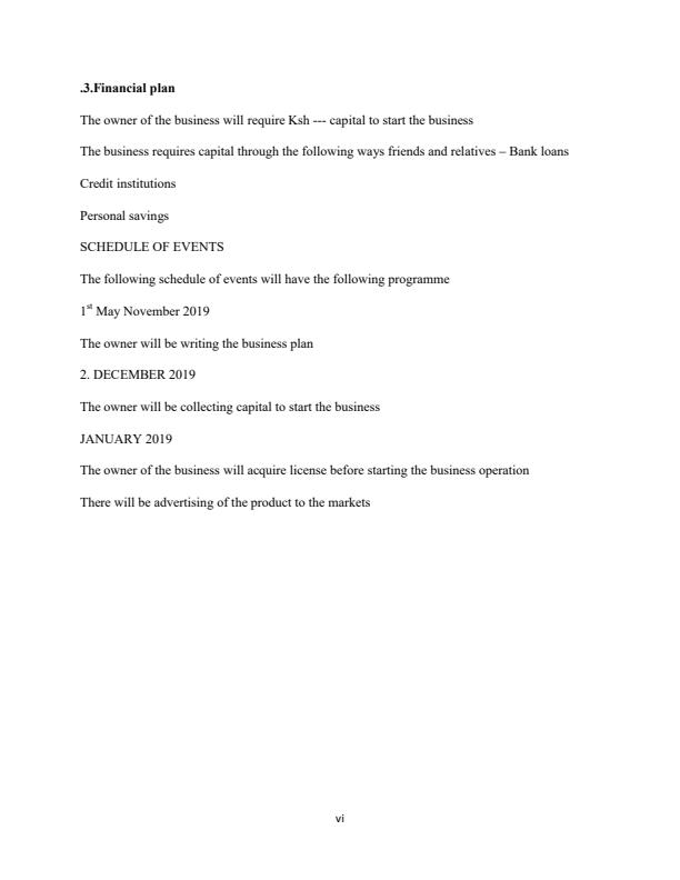 Page 3 – Sample Bookshop Business Plan in Kenya – Kenyaplex