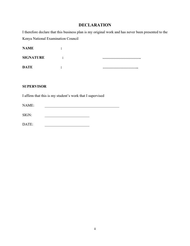 Page 2 – Sample Business Plan for Agricultural Services – Kenyaplex