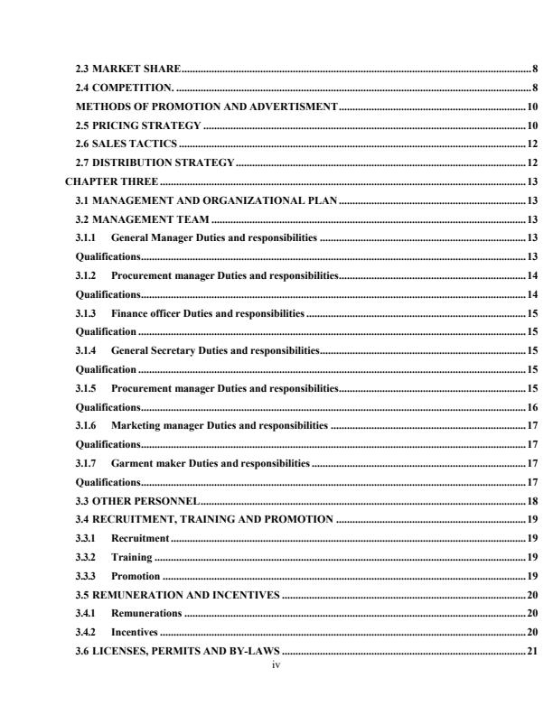 Page 5 – Sample Business Plan for Fashion and Design – Kenyaplex