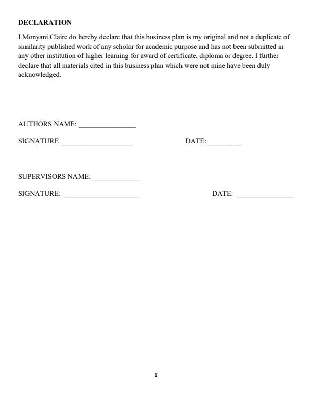 Page 2 – Sample Cyber Cafe Business Plan – Kenyaplex