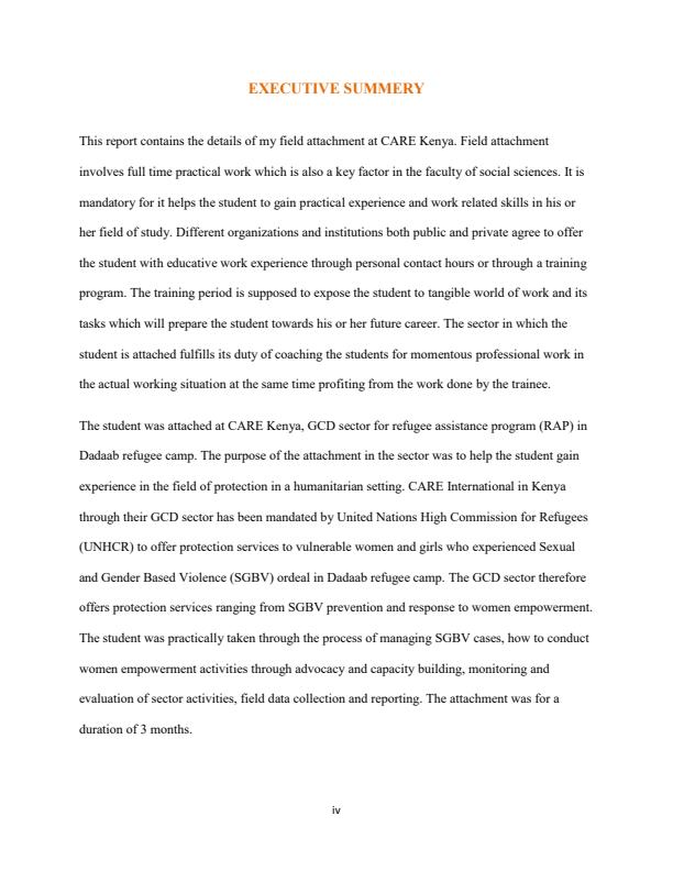 Page 4 – Sample Of Industrial Attachment Report in Kenya – Kenyaplex