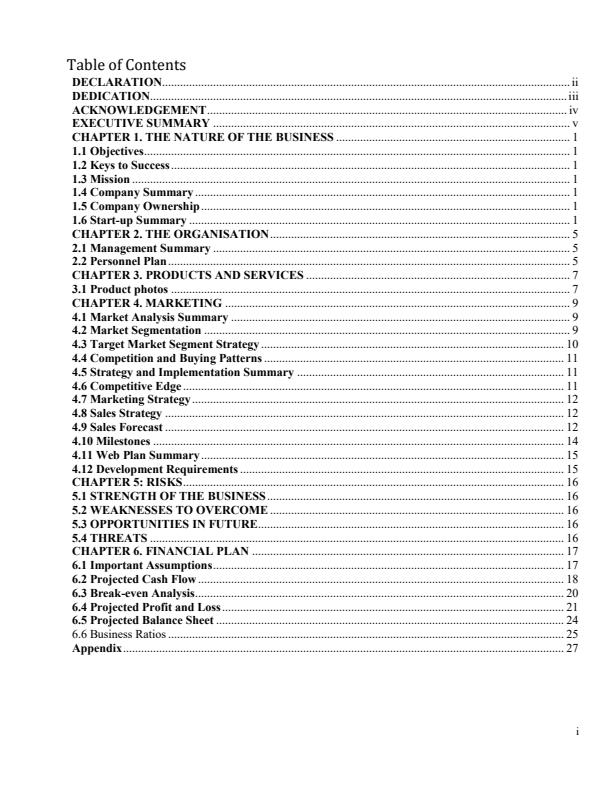 Page 3 – Sample Pharmacy Business Plan – Kenyaplex