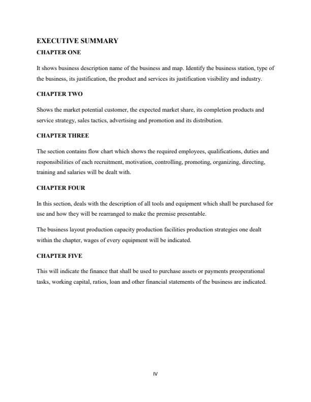 Page 4 – Sample Plumbing Consultant Firm Business Plan – Kenyaplex