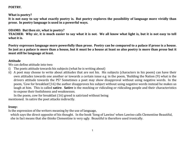 Page 1 – Sample Poetry Questions and Answers – Kenyaplex