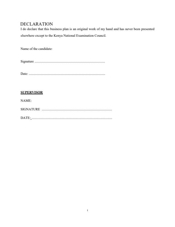 Page 3 – Sample Scraps Metal Shop Business Plan – Kenyaplex