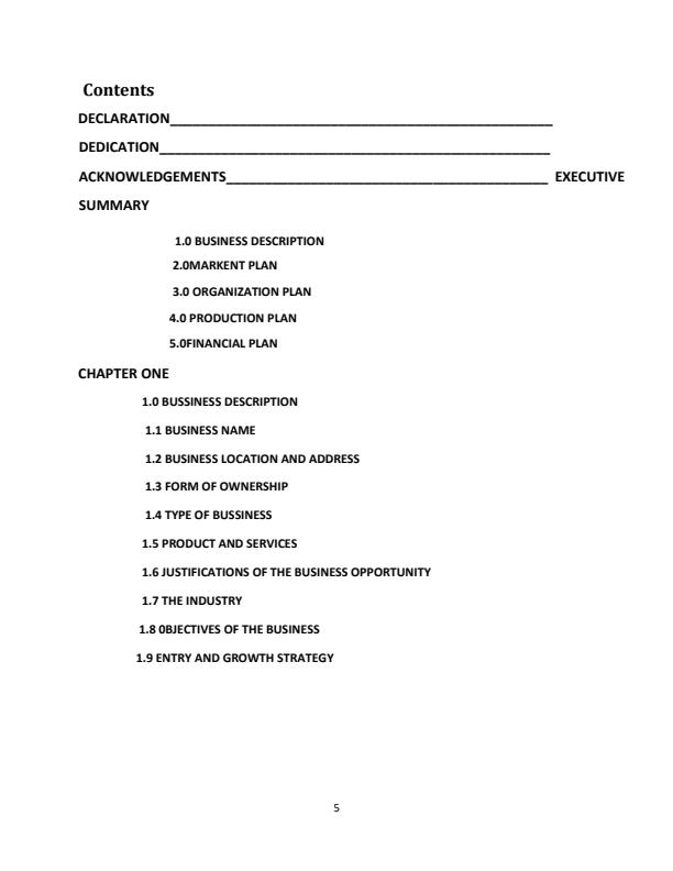 Page 3 – Sample Timber Enterprise Business Plan  – Kenyaplex