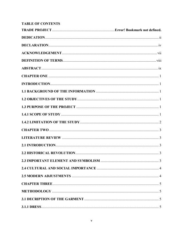 Page 1 – Sample Trade Project: traditional Wear – Kenyaplex