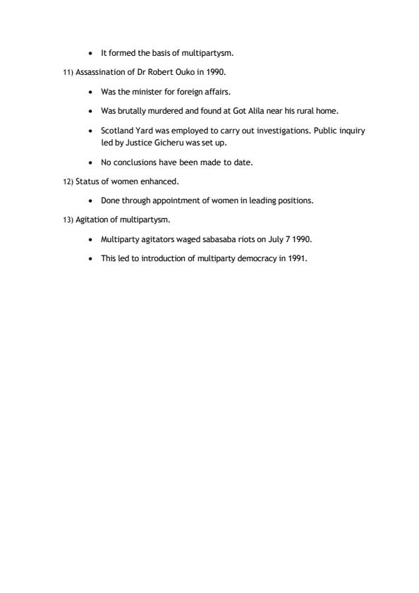 Page 3 – Social, Economic and Politcal Developments and Challenges in Kenya Since Independence: Form 4 – Kenyaplex