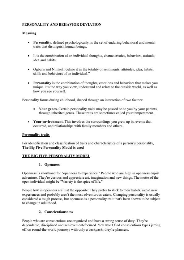 Page 1 – Social rehabilitation and reintegration notes on personality and behavior deviation  – Kenyaplex