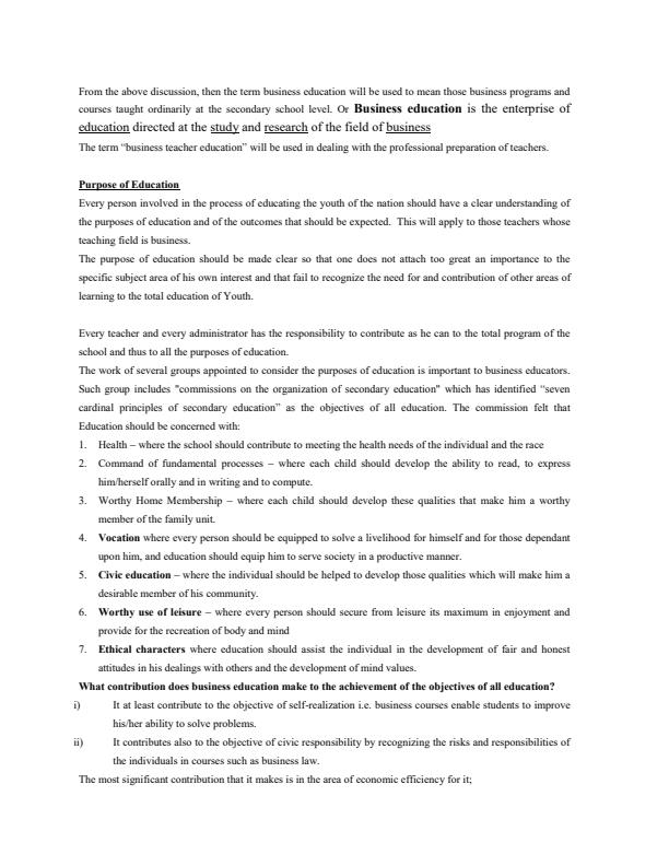 Page 3 – Subject Methods (Business Studies) ECT 314, BED 314 Notes – Kenyaplex