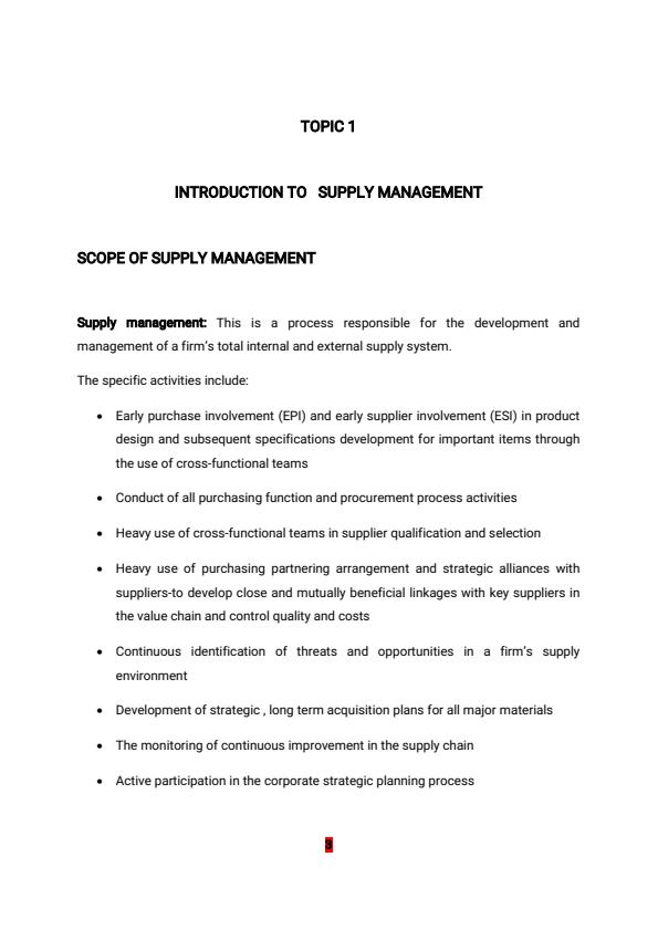 Page 3 – Supply Management Notes for Diploma in Supply Chain Management – Kenyaplex